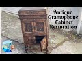 Restoration of an Antique Gramophone cabinet plus DIY scroll saw