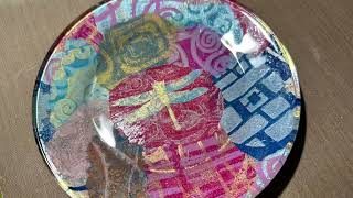 Gel Print Collage on a glass plate