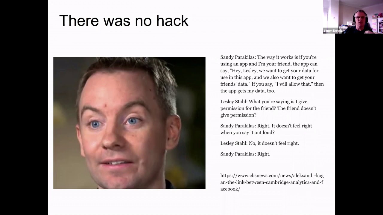 Privacy Preserving Data Analysis of Personal Data — Simon Dennis (May 27, 2020)