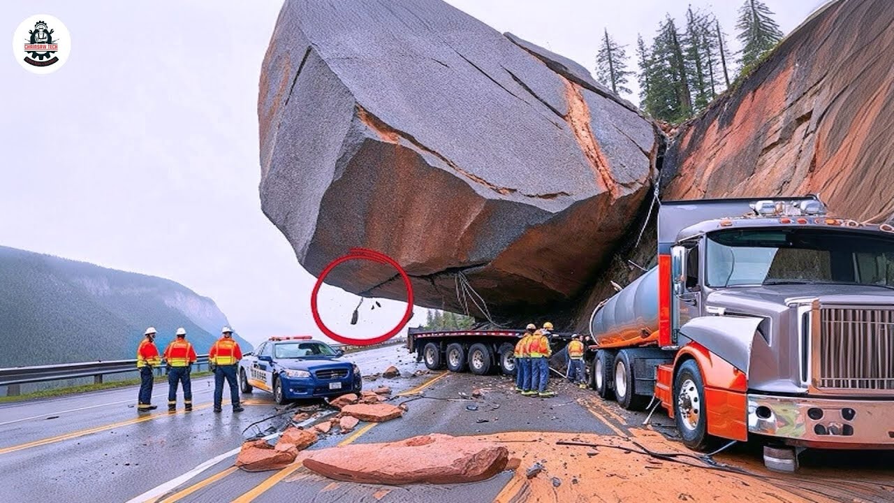 Extreme Dangerous Big Logging Wood Truck Driving Skill Fastest Chainsaw Cutting Tree Machines#12