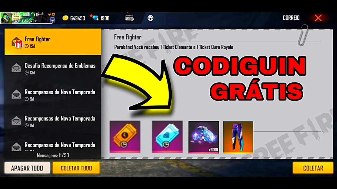 CODIGUIN DO FREE FIRE ( CODIGUIN INFINITO 