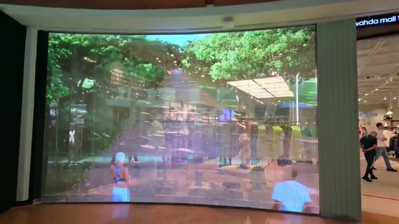 How to turn your store glass into a window media video wall easily, paste on glass like a film?