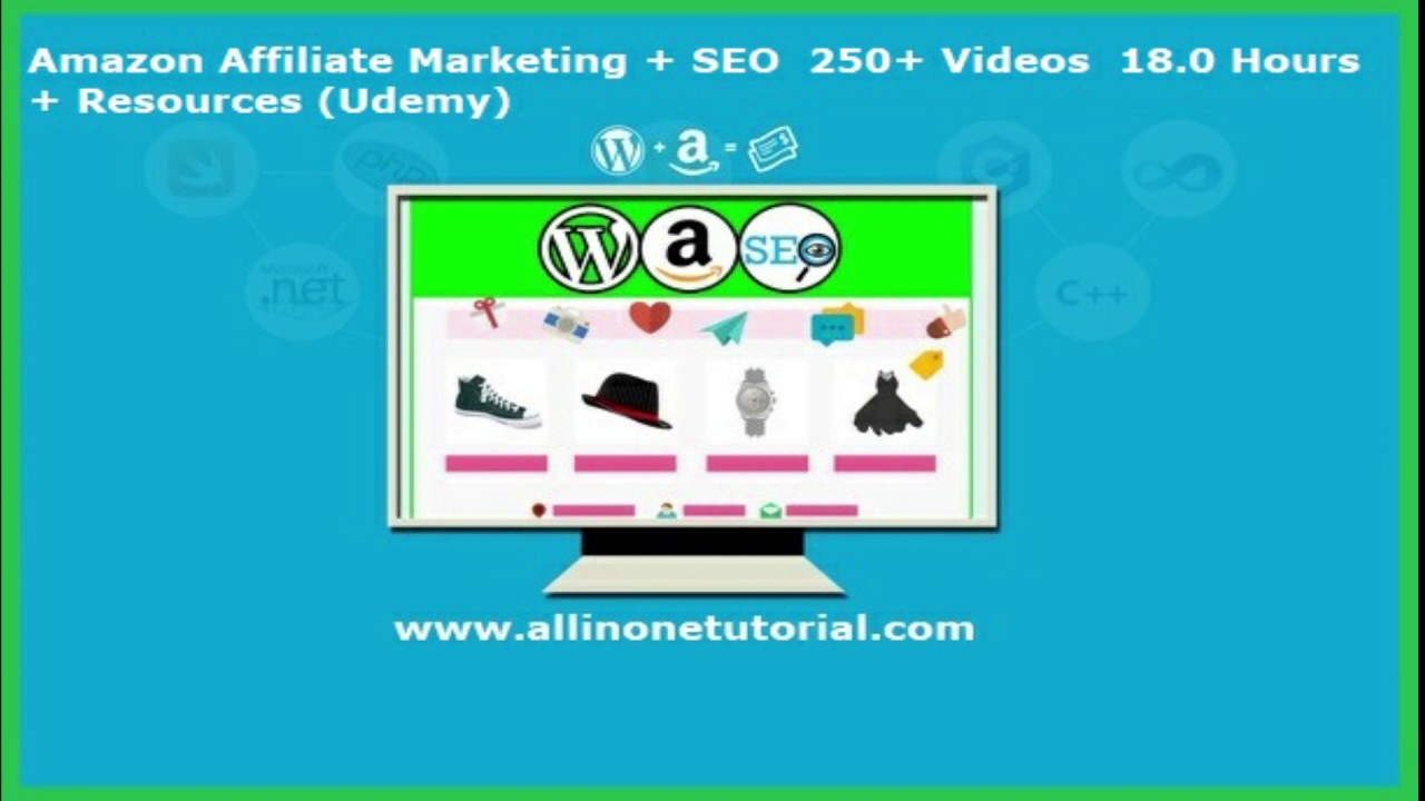 ⁣Amazon Affiliate Marketing + SEO  250+ Videos  18.0 Hours (AllInOneTutorial)