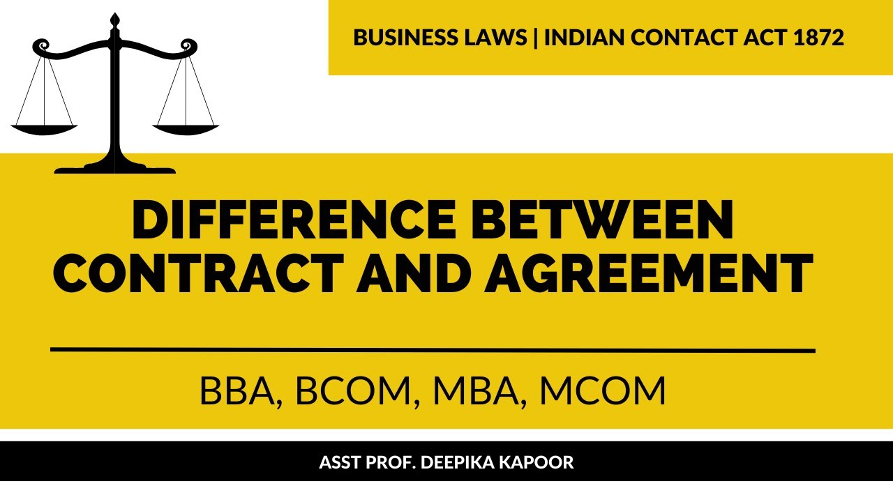 Difference Between Contract And Agreement In Hindi I Indian Contract