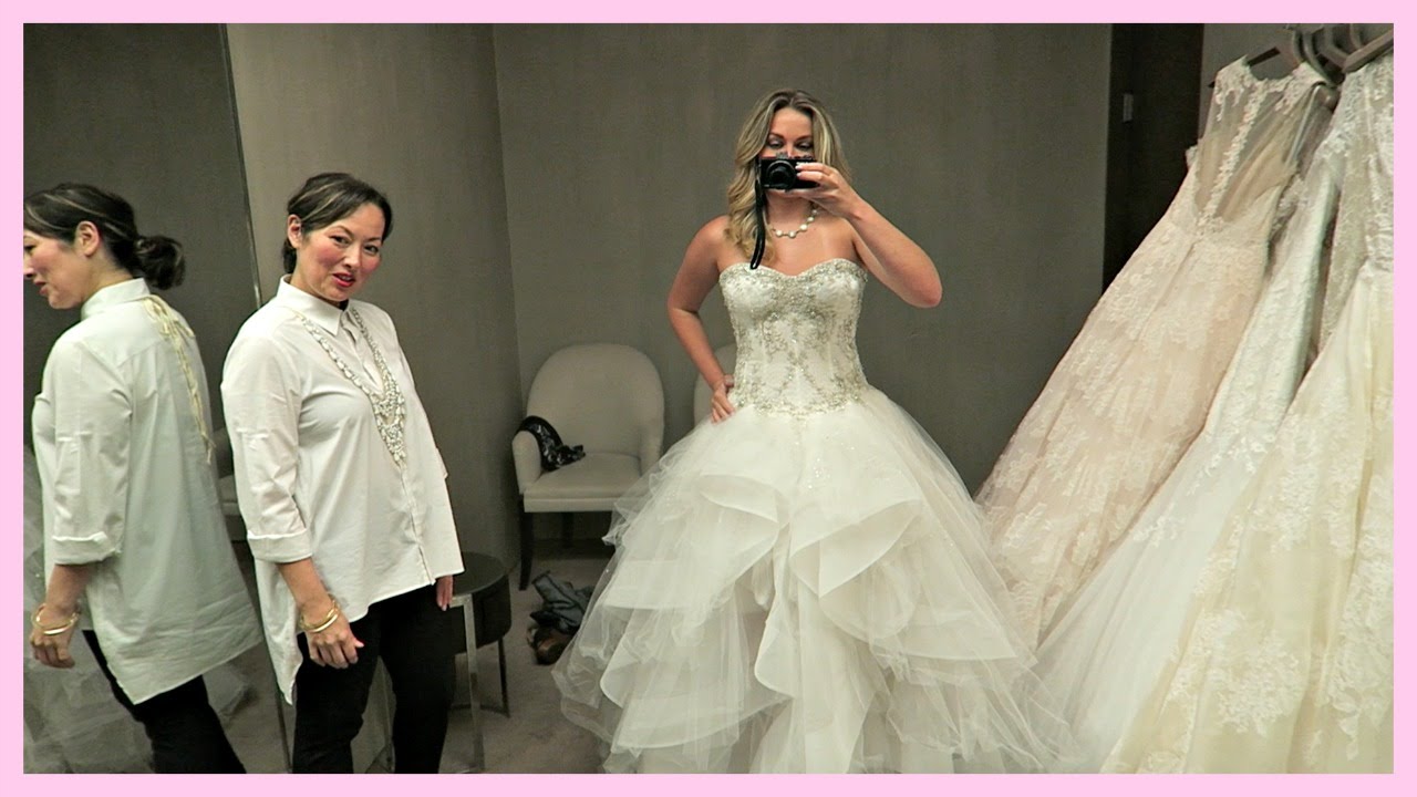 I TRIED ON WEDDING DRESSES! YouTube