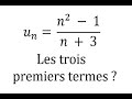 Calculer les premiers termes d&#39;une suite explicite - 1re