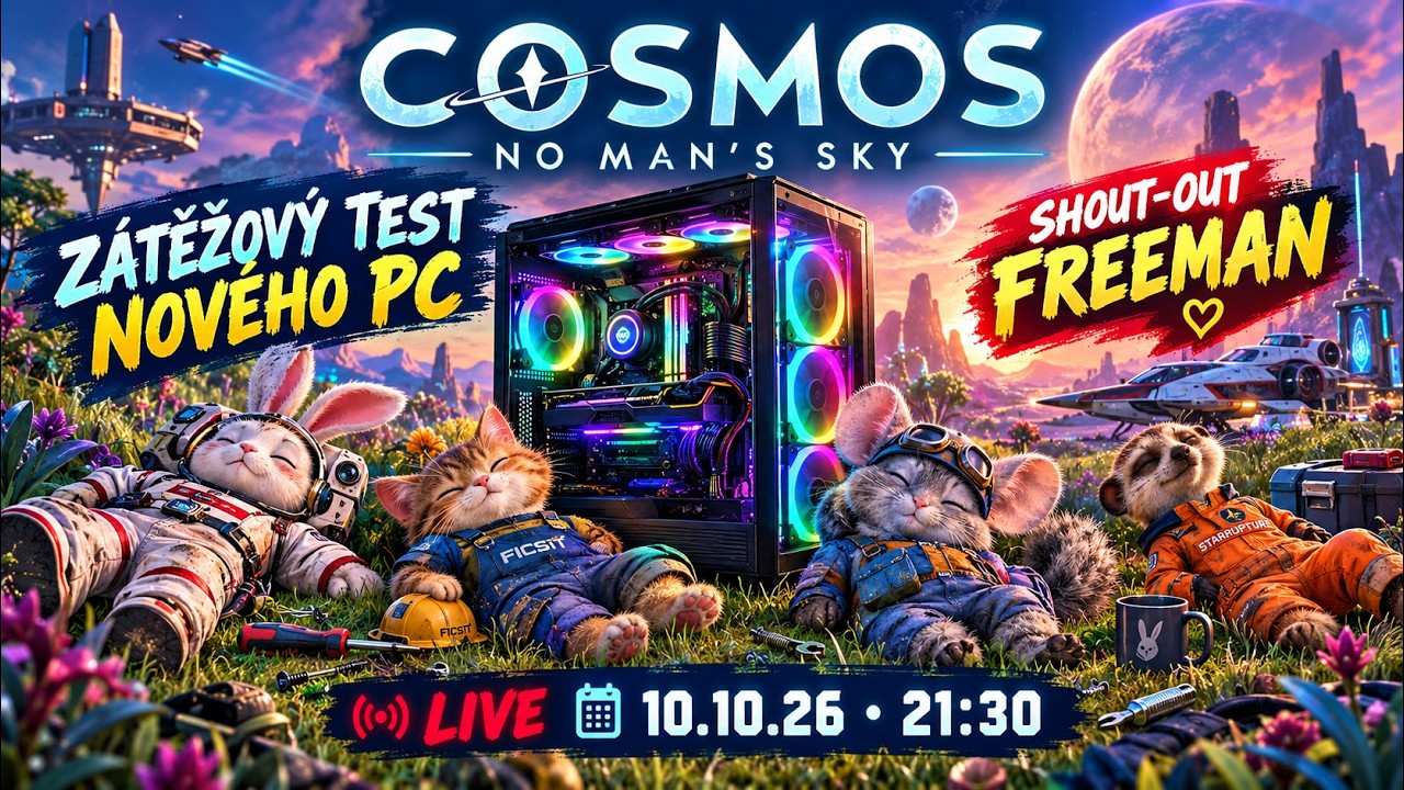 🔴NO MAN'S SKY-JSEM ZPÁTKY!🚀ZÁTĚŽOVÝ TEST NOVÉHO PC A SPECIÁLNÍ PODĚKOVÁNÍ FREEMANOVI ❤️COSMOS LIVE