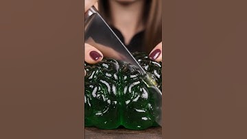 The Most Satisfying Zombie Brain Gummy Cutting ASMR 🧠🧟| Sweet Sounds #ASMR #Shorts #Satisfyingsounds