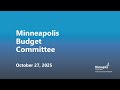 October 27, 2025 Budget Committee