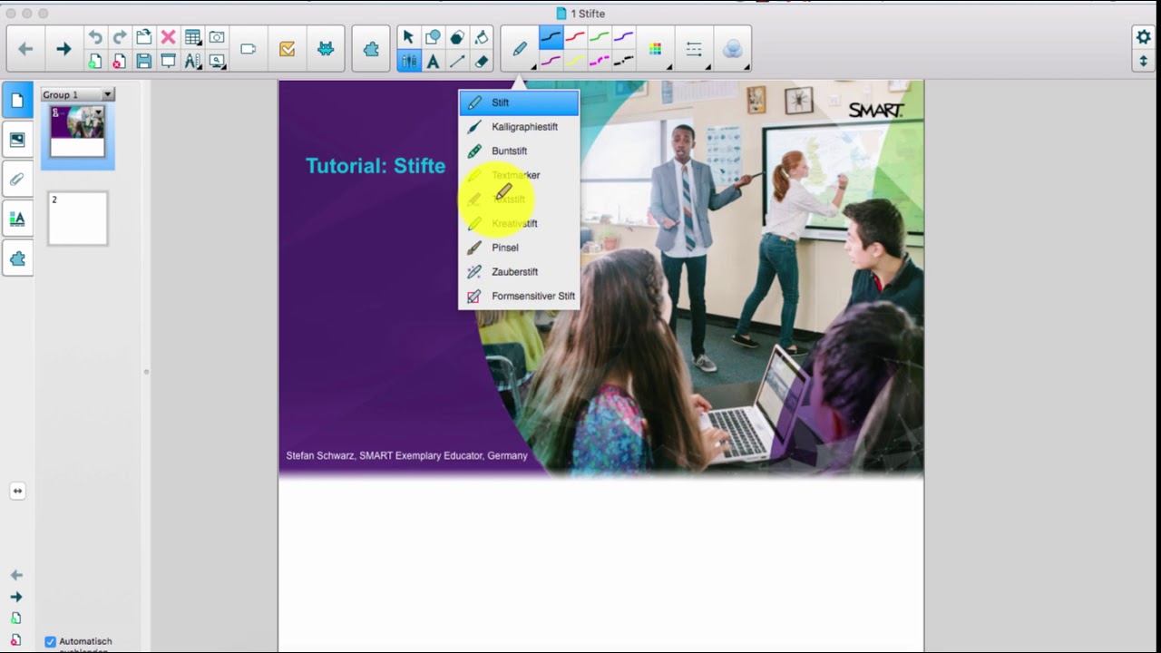 SMART Notebook Software: Tutorial 1 - Stifte - YouTube
