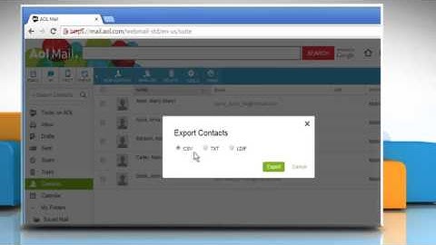 How to export contacts from AOL® Mail :Tutorial