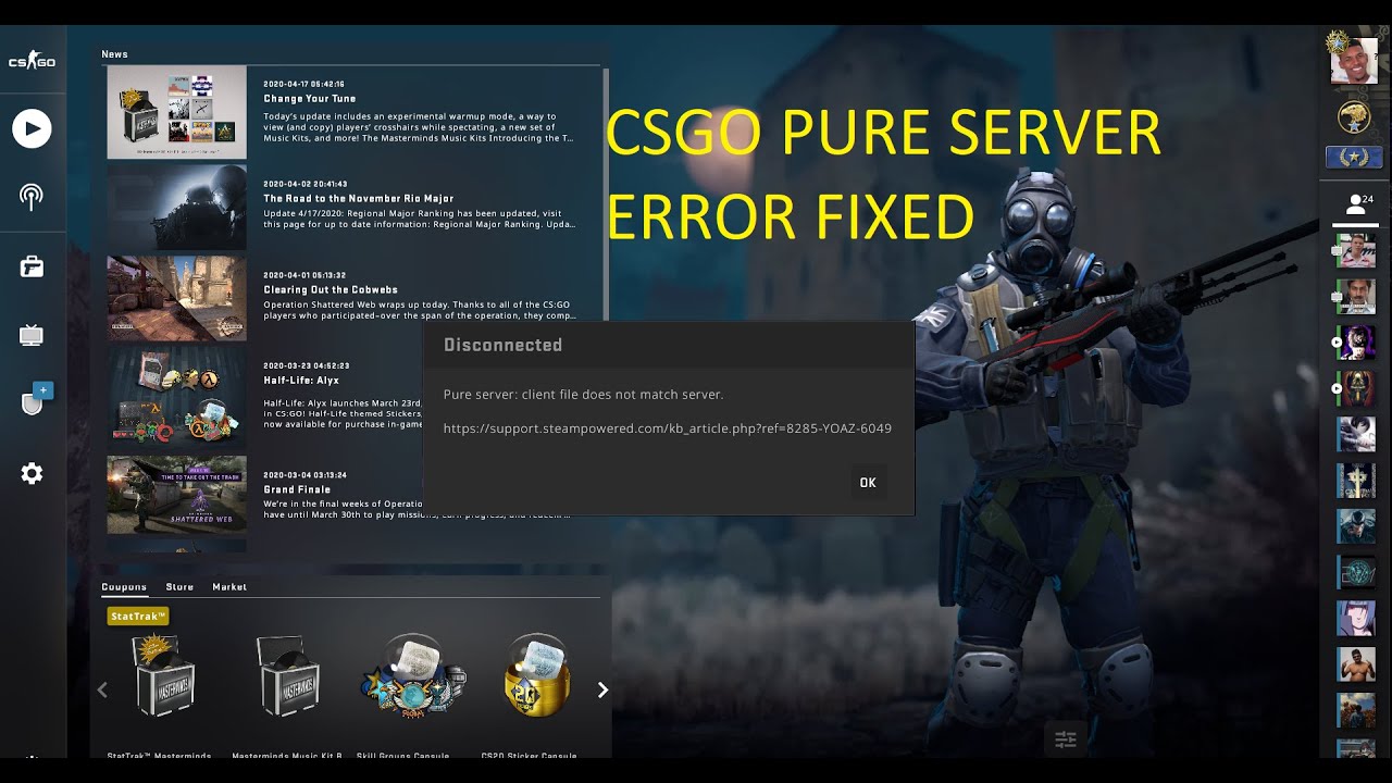 Pure Server error CSGO - YouTube