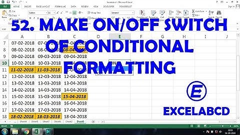 Make an ON/OFF switch for Conditional Formatting | Excelabcd