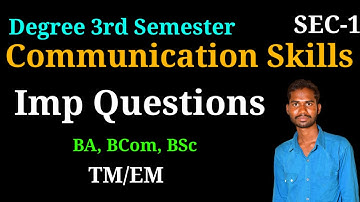 Degree 3rd semester Communication skills sec exam important Questions #communication_skills #ou_sem3