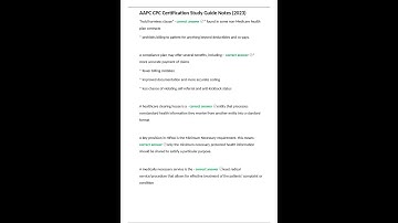 Summary AAPC CPC Certification Study Guide Notes 2023
