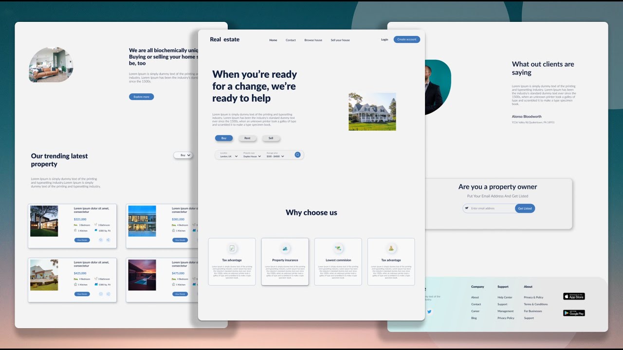 How To Create a Website Using HTML & CSS || ESTATE AGENT || Step by ...