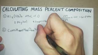 How to Calculate Mass Percent Composition (General Chemistry I)