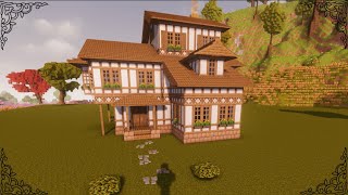 Minecraft Building a Cozy Timber Framed House  Relaxing Video