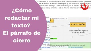 ¿Cómo redactar mi texto? El párrafo de cierre