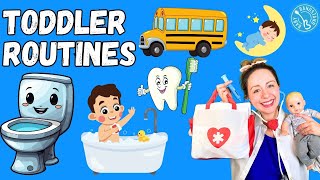 Toddler Learning- ONE HOUR- Bedtime, Morning, Doctor & Potty Training Learn with Ms Alyssa