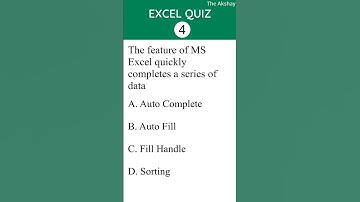 MS Excel Quiz 7