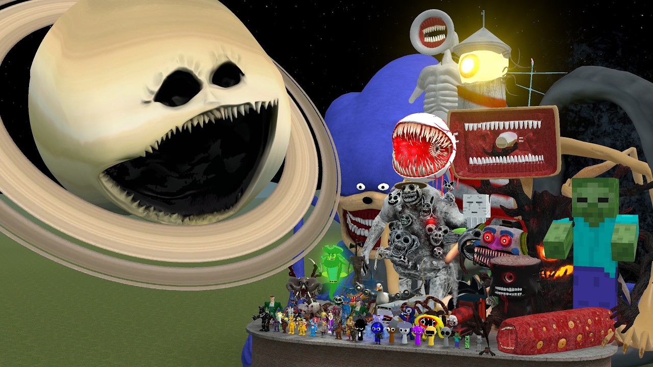 SATURN WAKES UP COSMIC HORROR VS ALL MONSTERS (Garry's Mod)