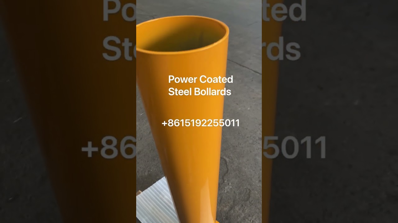 Safety Yellow Power Coated Steel Bollards