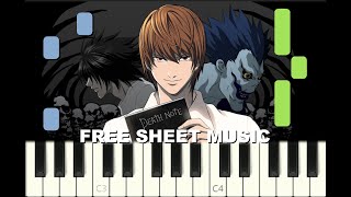 DEATH NOTE MAIN THEME, 2006, Piano Tutorial with free Sheet Music (pdf)