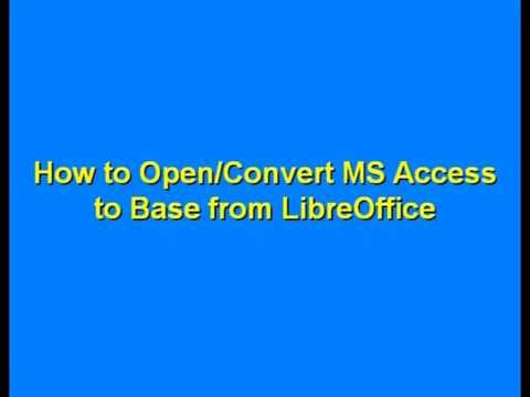 Converting Access to LibreOffice Base
