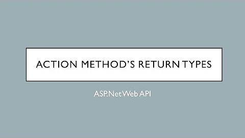 7 - Return Types of Action Method | ASP.Net Web API