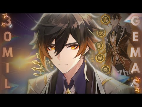Recebi mais de 30 MIL gemas pra ABENÇOAR um Zhongli C6 R1! Eu consegui? | Genshin Impact