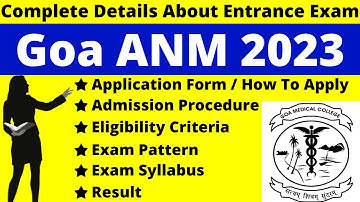 Goa ANM 2023 Full Detail: Notification, Date, Application, Syllabus, Pattern Eligibility, Admit Card