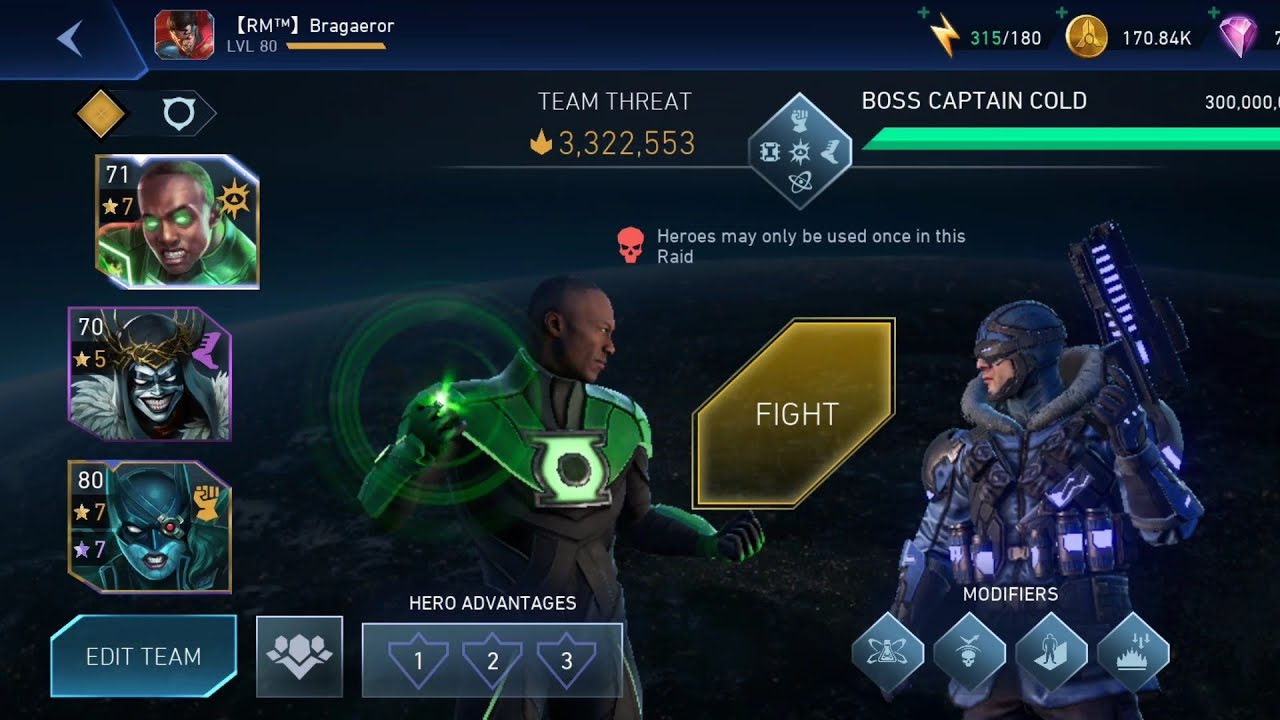 INJ2M - "T10" League Raid - Boss Captain Cold 1shot. 