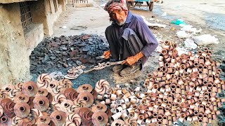 a 80 year old man incredible skill or water pump impeller making inside road factory