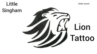 How To Draw Little Singham Lion Tattoo Drawing Step By Step Tutorial Singham Lion