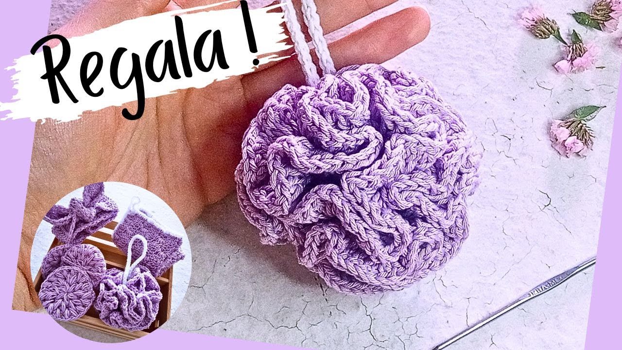 ¡Dia de EMBELLECERNOS! Como HACER una ESPONJA de BAÑO TEJIDA A CROCHET /Como tejer juego de SPA