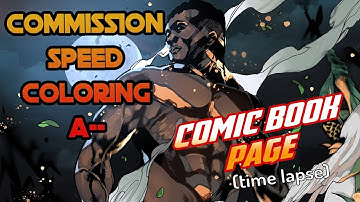 Speed Coloring a Comic Page (ACE) Start to Finish | Time Lapse Speed Painting Digital Art