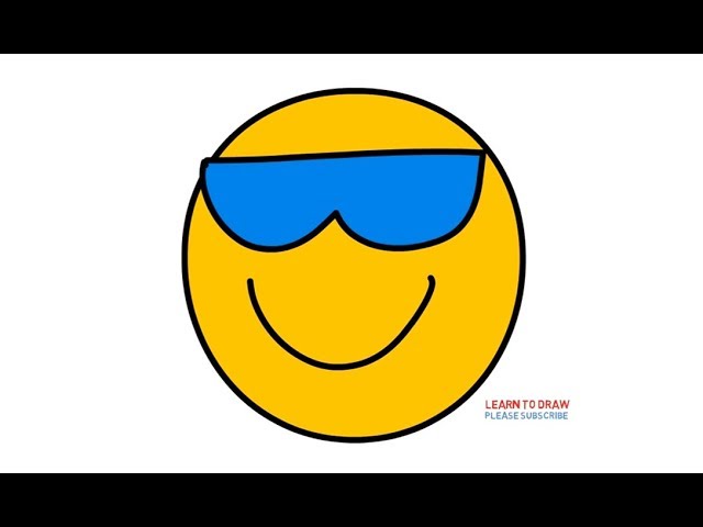 How To Draw A Cool Smiley Face With Sunglasses Youtube Smiley Emoji