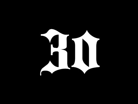 Gothic Font Countdown Timer - 30 seconds