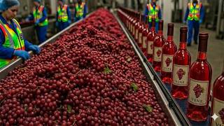 Inside A Red Wine Factory | How Millions of Grapes Become Wine Bottles