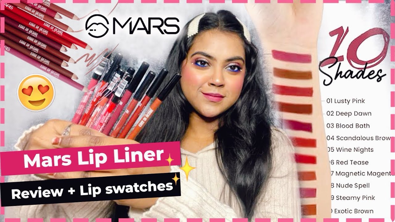Mars Lip Liner Review and Swatches on Dusky Skin Most affordable Lip liner just at Rs 59 YouTube