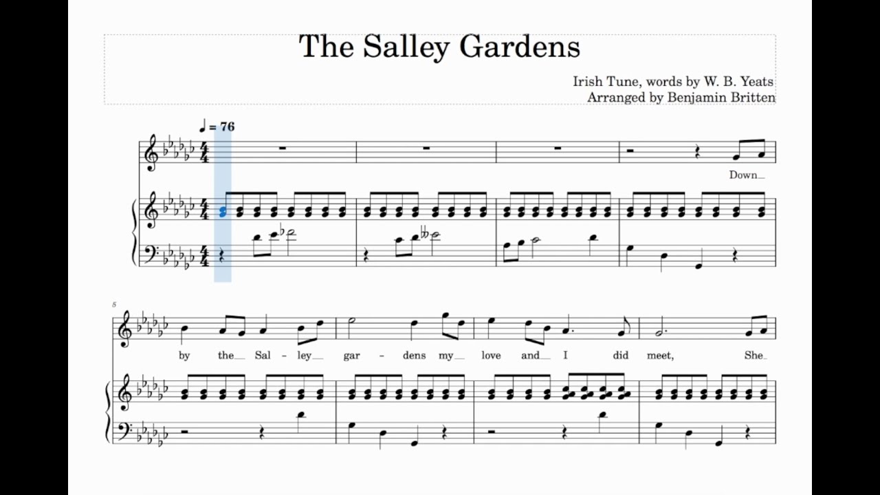 The Salley Gardens Arr Britten