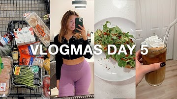 VLOGMAS DAY 5: healthy grocery haul reset, peppermint latte recipe, how i