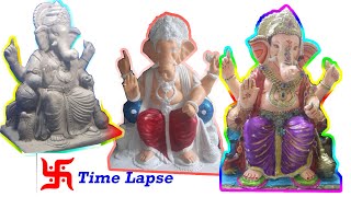 How to make ganpati | making lalbaug cha raja Eco friendly| Shadu Clay Time Lapse