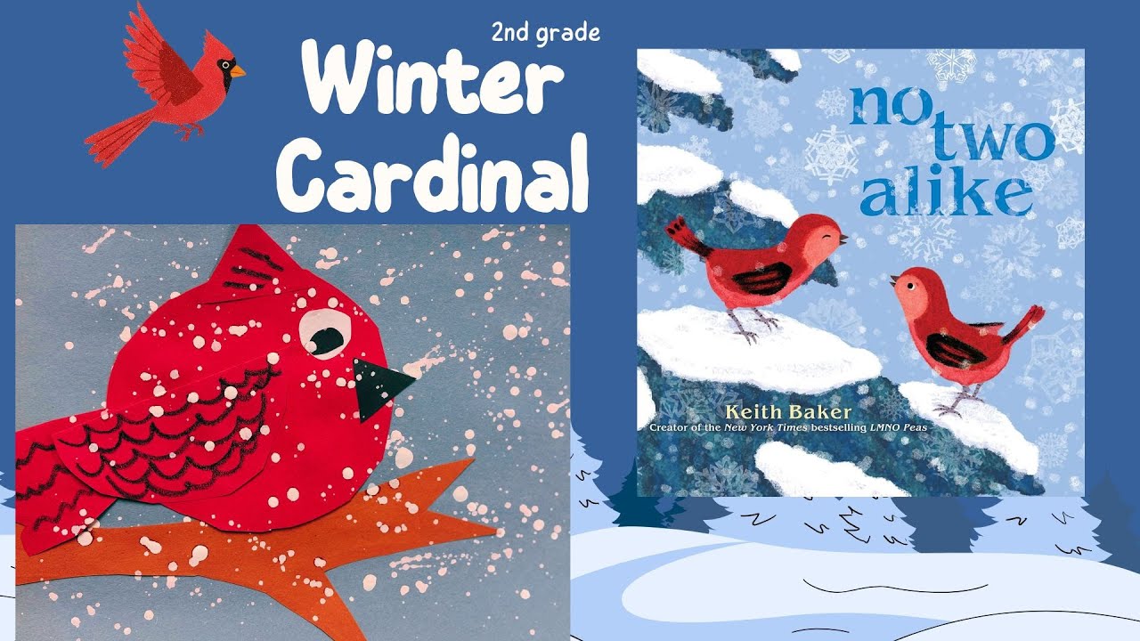 2nd Grade Cardinal Winter Art | COLOR, VALUE & TEXTURE with Splatter Paint Snow