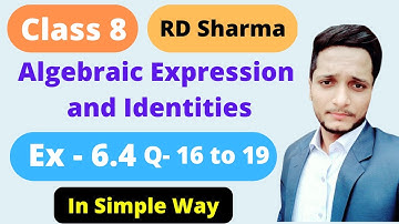 Algebraic Expressions Ex- 6.4 Chapter 6 | RD Sharma | Practice Wractice | Class 8 Math | CBSE NCERT