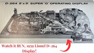 Rare Lionel D-264 5x9 Super O Dealer Display. Running Trains.