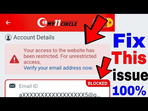 Your access to the website has been restricted For unrestricted। Gmail ID change problem my11circle