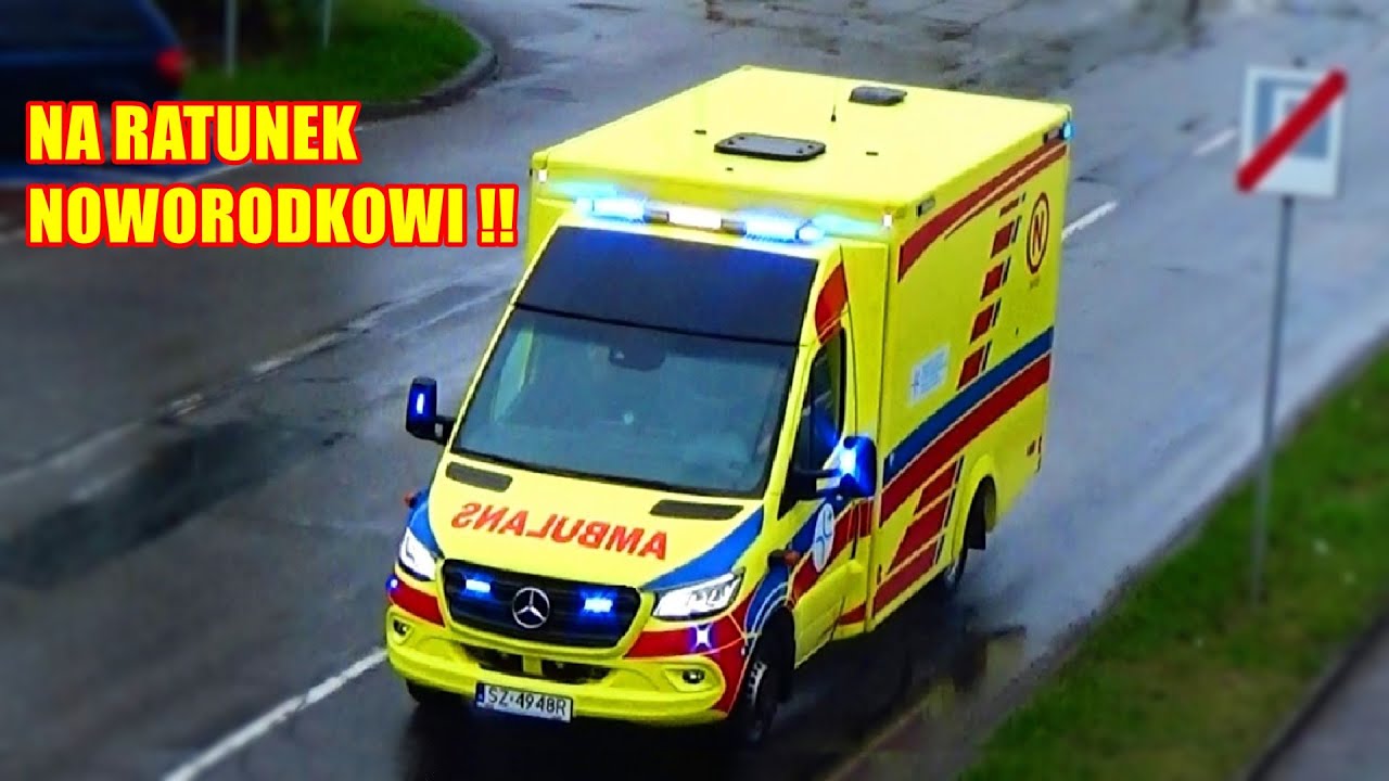 Na ratunek noworodkowi! Zespół N - Mercedes Sprinter /WAS z Zabrza w Kodzie 1 ulicami Bielska-Białej