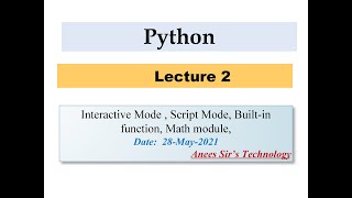 Python Second Lecture |